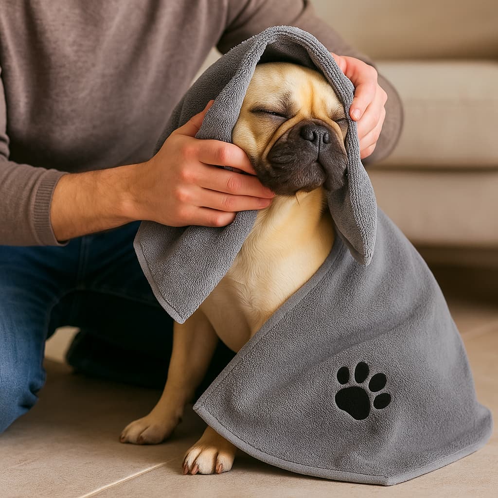 Toalla de microfibra — Adiós olor a perro mojado