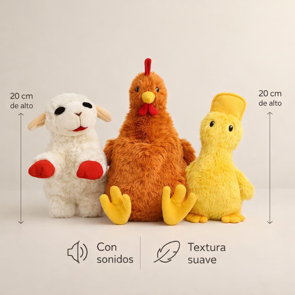 Trío de Calma — Gallina + Pato + Oveja