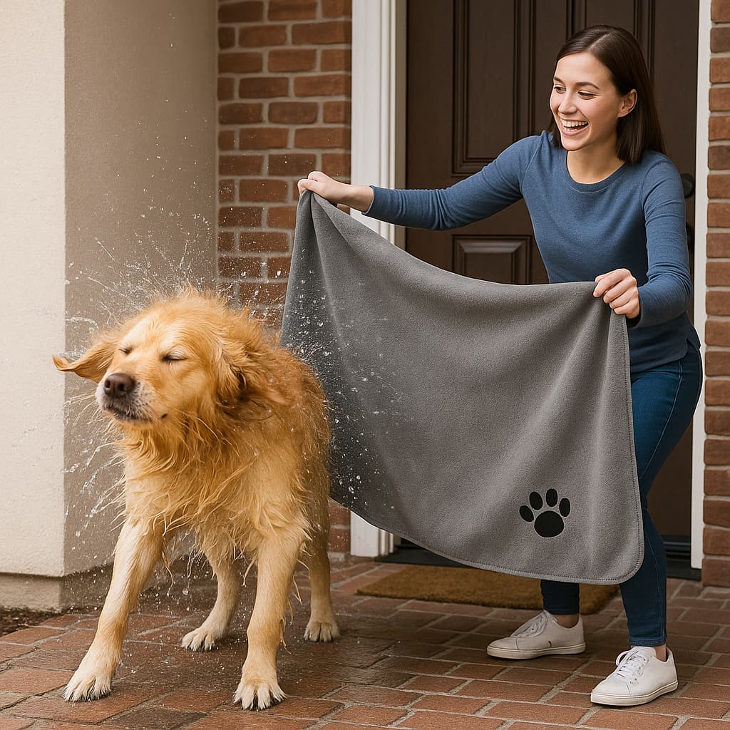 Toalla de microfibra — Adiós olor a perro mojado