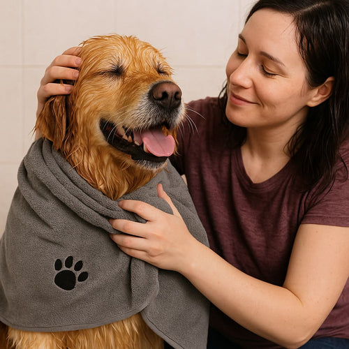 Toalla de microfibra — Adiós olor a perro mojado